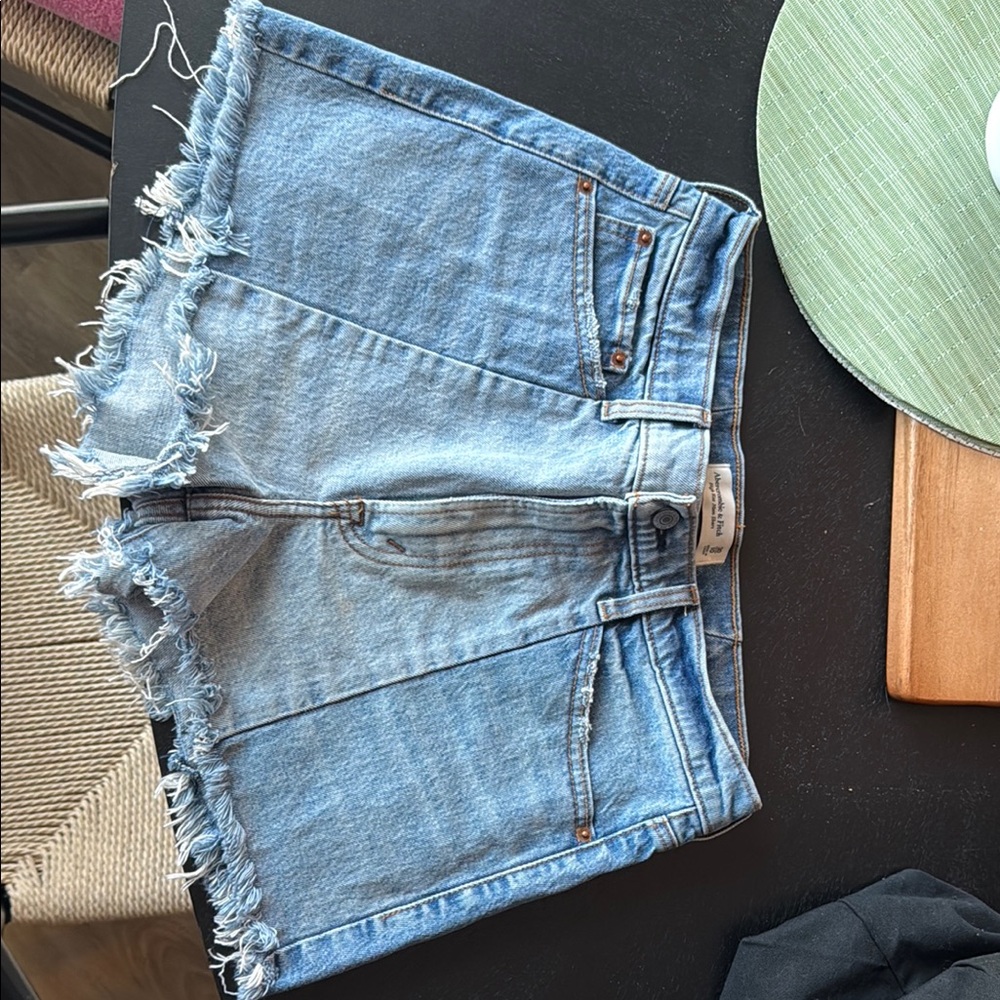 Denim Frayed Hem Women Shorts